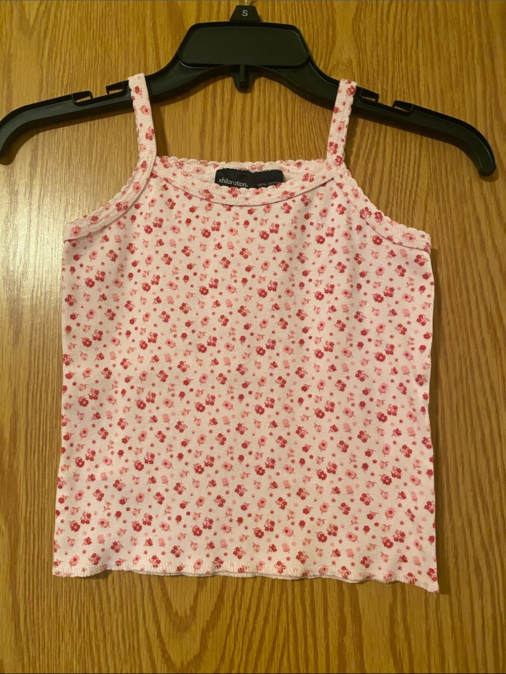 Xhilaration Pink Floral Spaghetti-Strap Tank